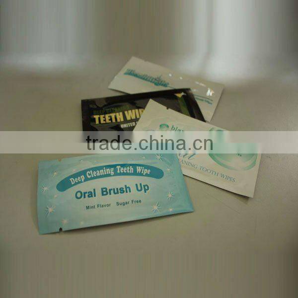 Teeth wipe, fresh up--teeth cleaning, without toothbrush or water,wine wipe, brush up, teeth whitening