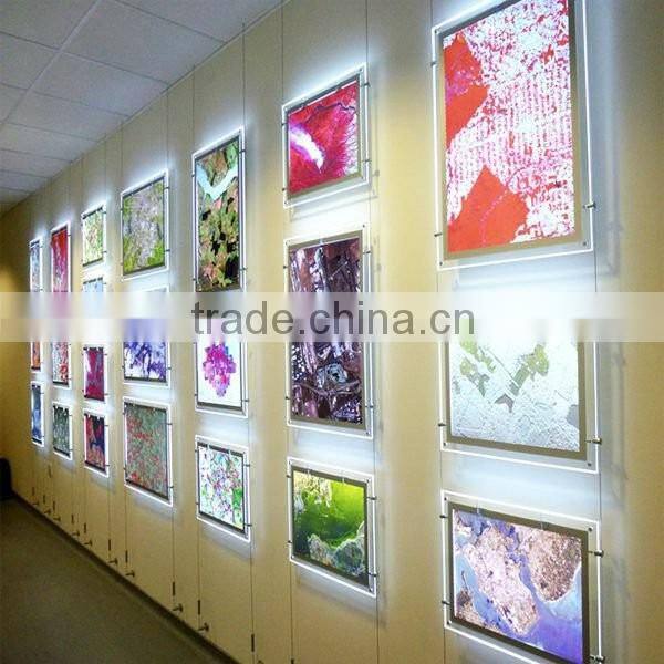 Ceiling or wall hanging crystal acrylic backlit picture led signs window