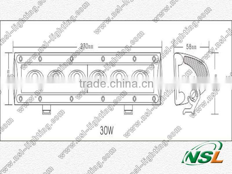 30w Road driving led light bar, 6pcs*5w led light bar, Creee led light bar off road driving