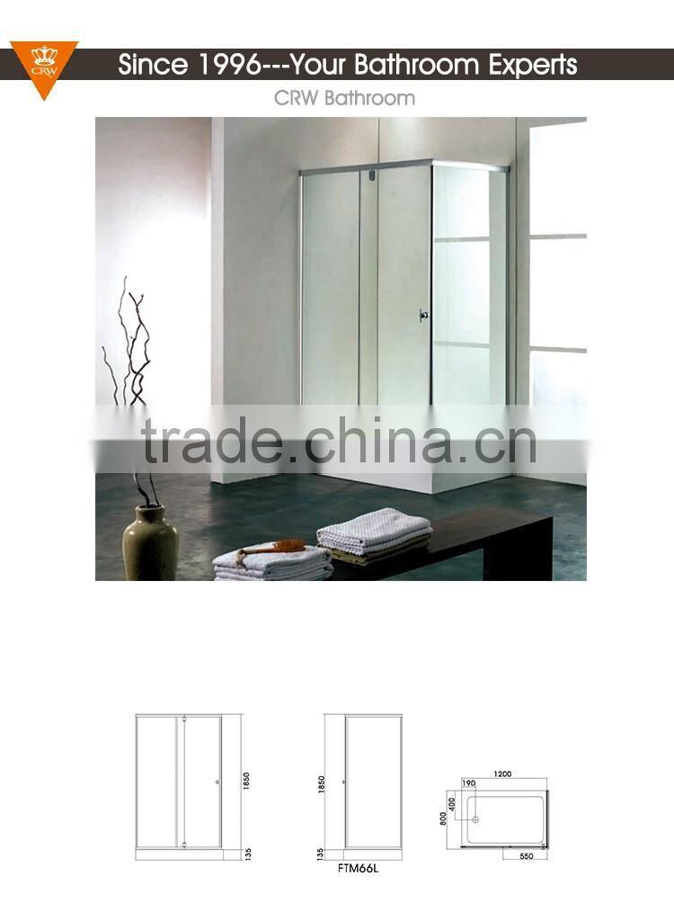 2 Sided Free StandingTempered Glass Shower Enclosure