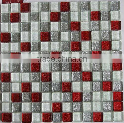 23x23mm Colors Mix Crystal Bathroom Wall Mosaic