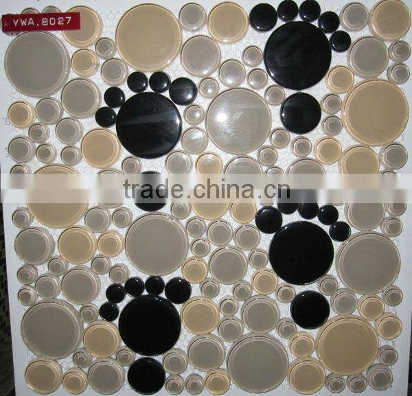 Round blue glass mosaic tile