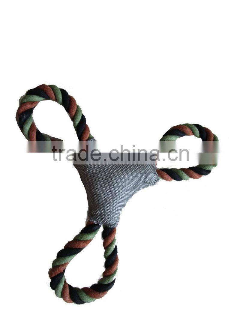squeaky oxford fabric dog chew toy with rope