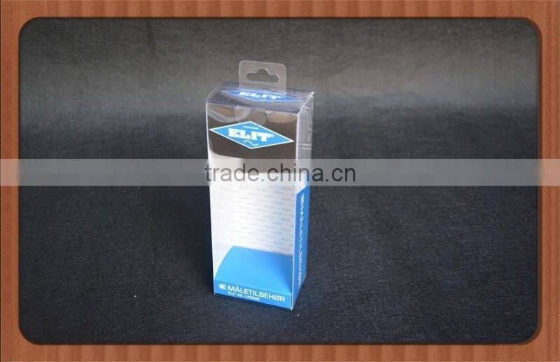 2015 custom clear plastic folding boxes with with hook hole,PVC/PET clear boxes