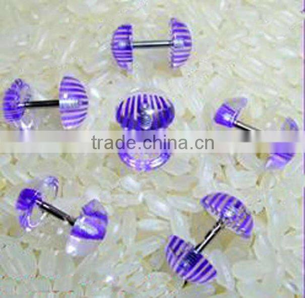 Fashion Titanium Anodized Stud Labret Ring Beautiful Lip Ring