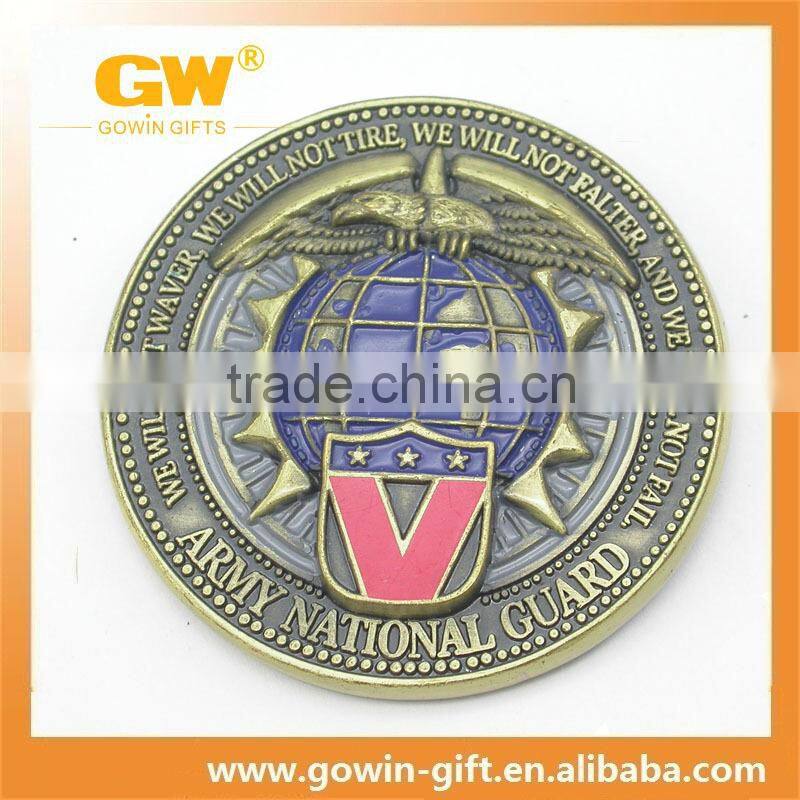 Zinc alloy casting engraved customized blank silver coin