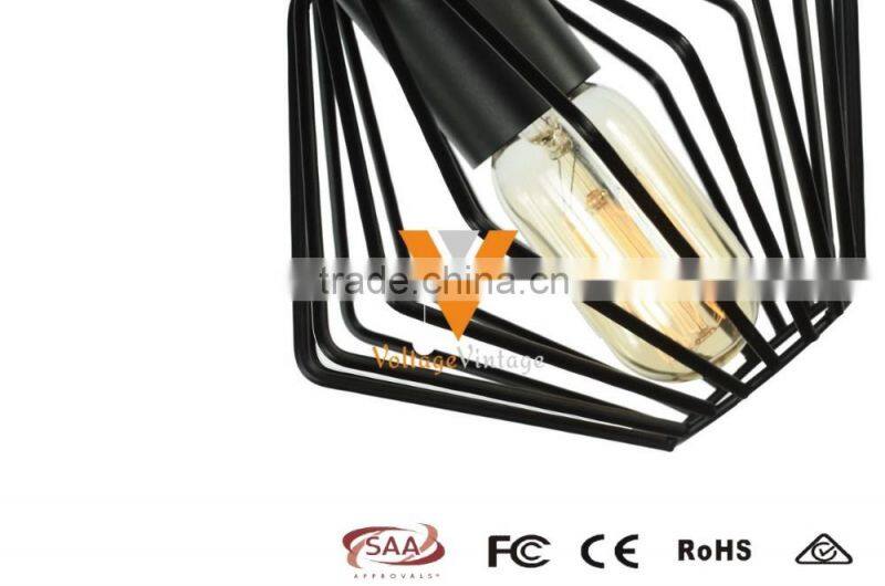 Manufacturer's Premium Yardley Pendant Lamp Industrial Metal Track Light Vintage Wire Cage Hanging Lamp