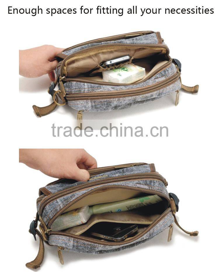 Old Fashion Men's Shoulder Bag Running Waist Bags in Canvas