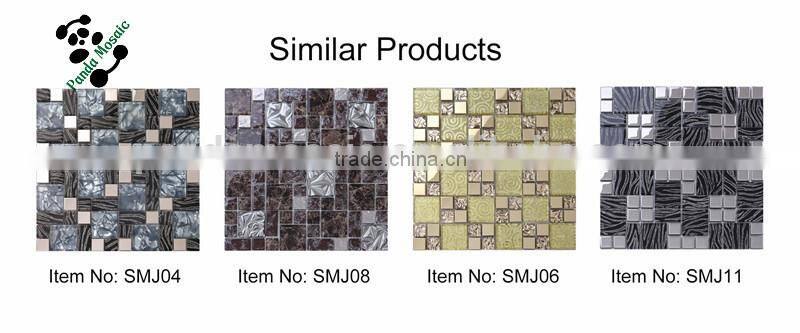 SMJ02 glass mosaic mixed resign and stone mosaic interior decoration tile
