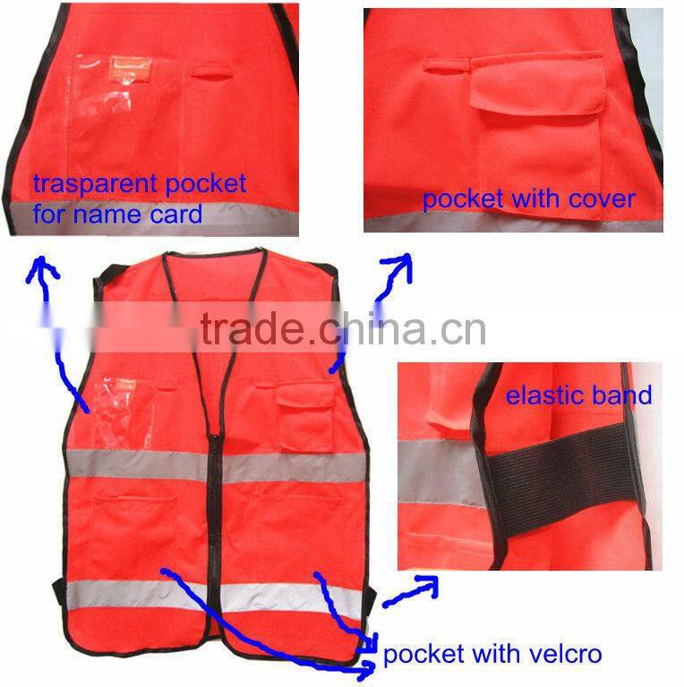 safety vest with pockets, multifunction vests/ reflective waistcoat/ safety workwear