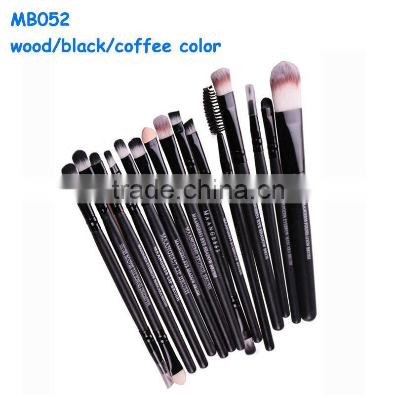 15pcs eye shadow liner eye brow brush set for professional eye makeup set