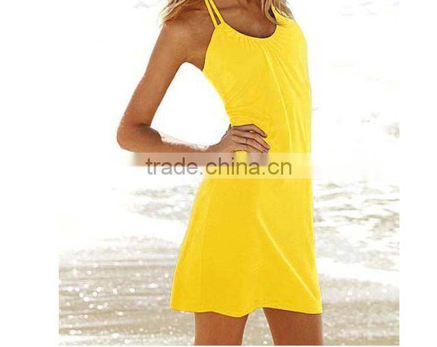 2014 Ladies Summer Casual Dress Fashion Beach Cover Up Halterneck Black Pink Blue 8 10 12 14