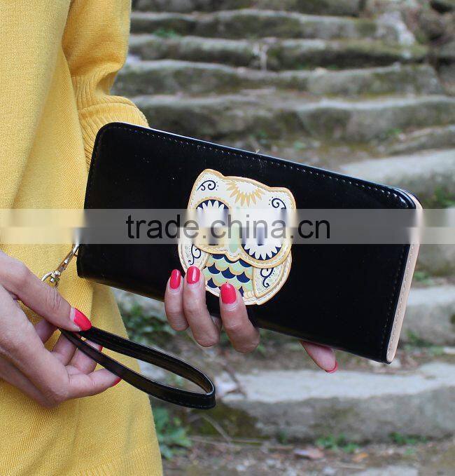 New Fashion Pu Leather Wallet Women And Girl Cute Owl Wallet Purse Handbag 2015