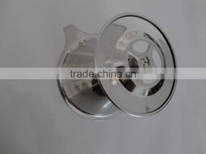 Hot Selling One Part Reusable Double Wall Stainless Steel Pour Over Coffee Dripper