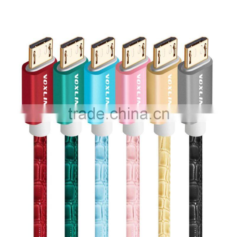 Voxlink 2017 New 5V 1A Zinc Alloy flat Fast Charging Data Sync usb Cable for iPhone 6 6s Plus 5s 5 iPad mini/Samsung/HTC