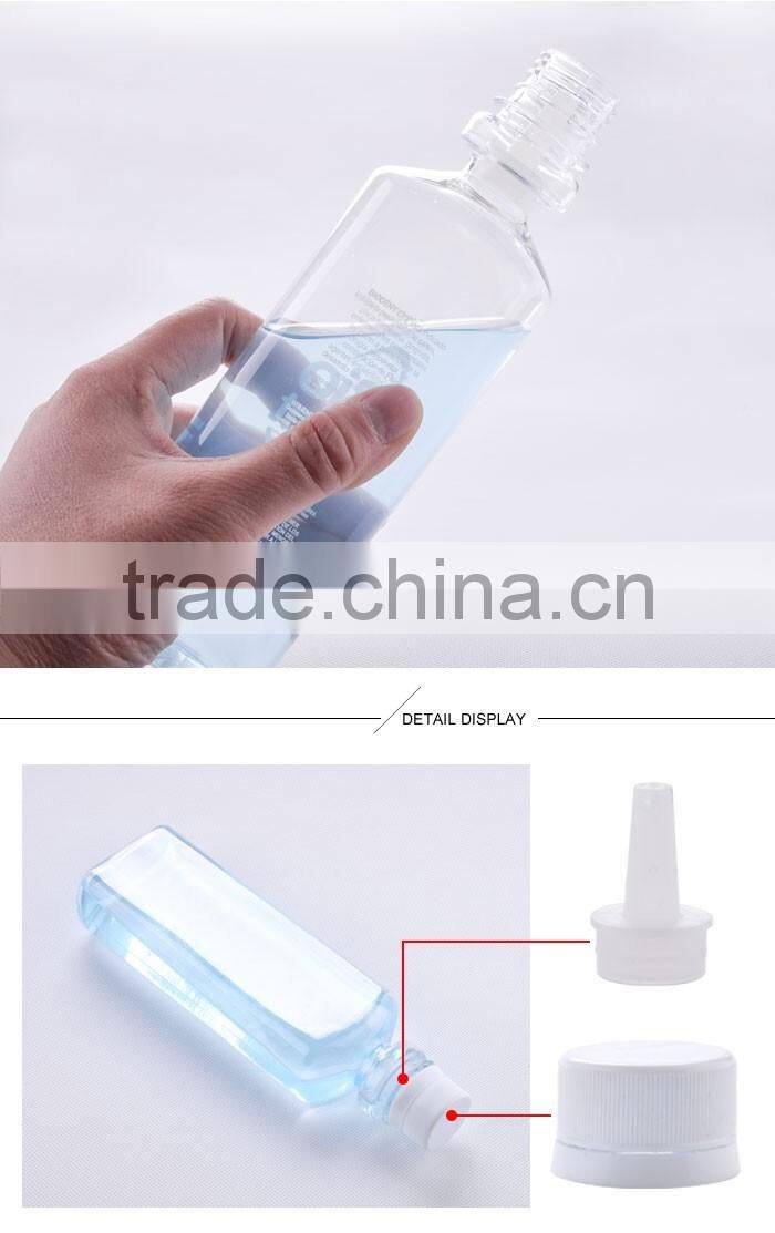350ml mouthwash pet bottle transaprent with cap