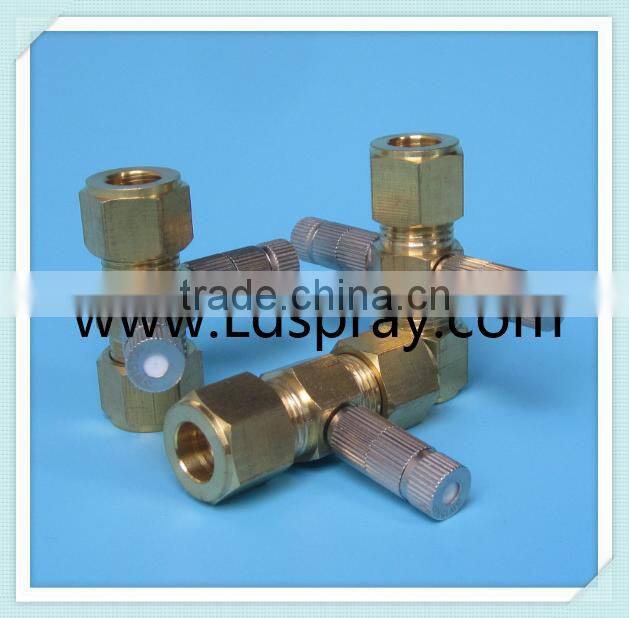 Brass threaded ferrule type 3/8 through connector with one two holes