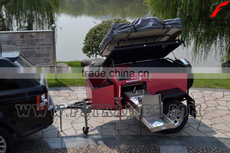 Newest design off road roof tent camper trailer with kitchen system