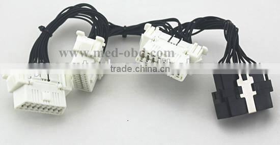 OBD2 splitter Y cable , J1962M to 3-J1962F, 1 to 3 audio spliter cable, 1ft