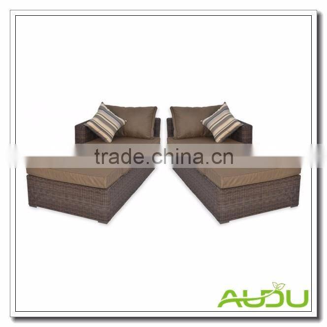 Audu Grey Round Weave Sun Lounger Set