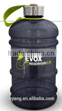 LOW MOQ!Cheap 2.2 liter clear plastic water jugs with lids/Water jug with side handle/Drinking Water Plastic sports Bottle mega