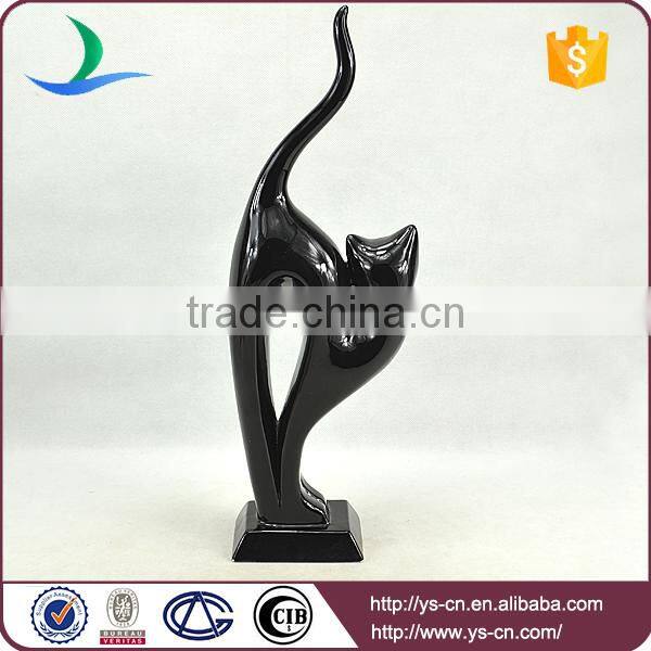 popular printed ceramic black chicken, old feeling cat decoration