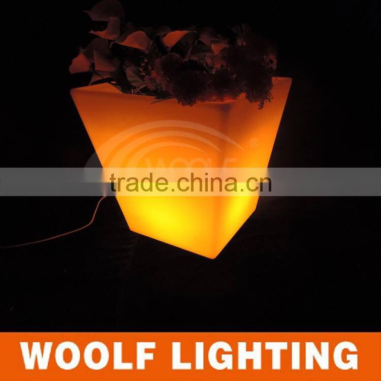 Square High Design Muilti-color Decor LED Illuminate Flower Pot