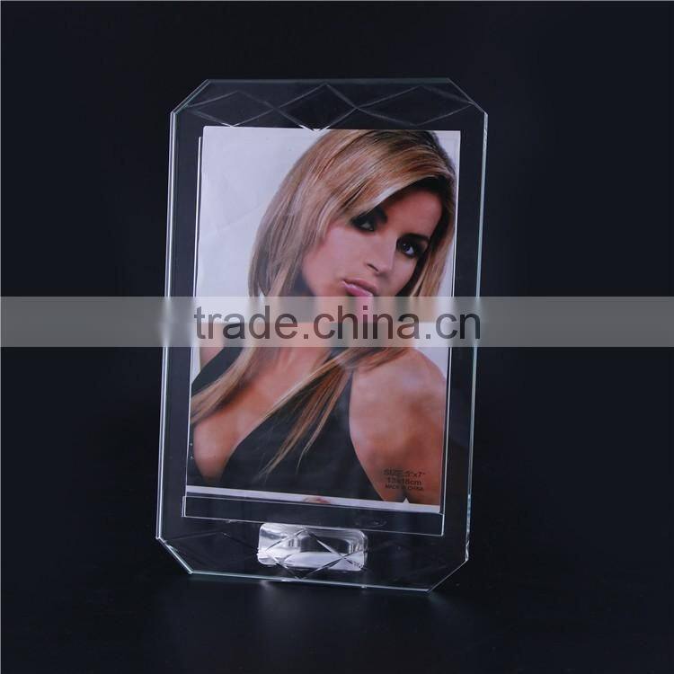Factory customized crystal stand photo frame for mom