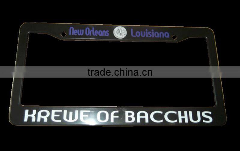 Custom Logo Engrave Black USA License Plate Frame