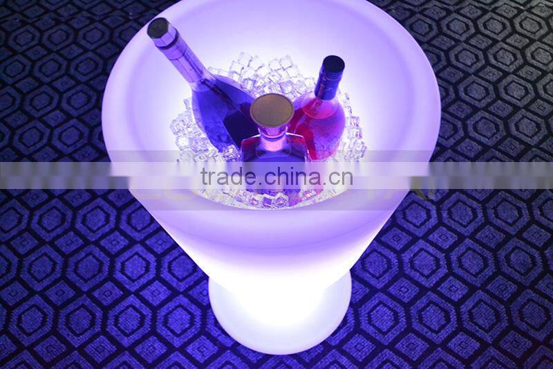New Design wineglass shape Plastic Luminous Led Ice Bucket/Bar Wine Ice Bucket