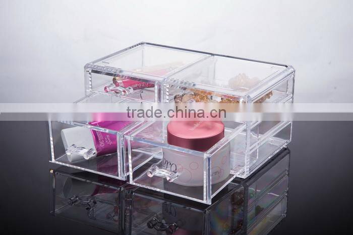 High Quality PS Transparent Large Size Cosmetic Box /Dressing Case with Various Usage