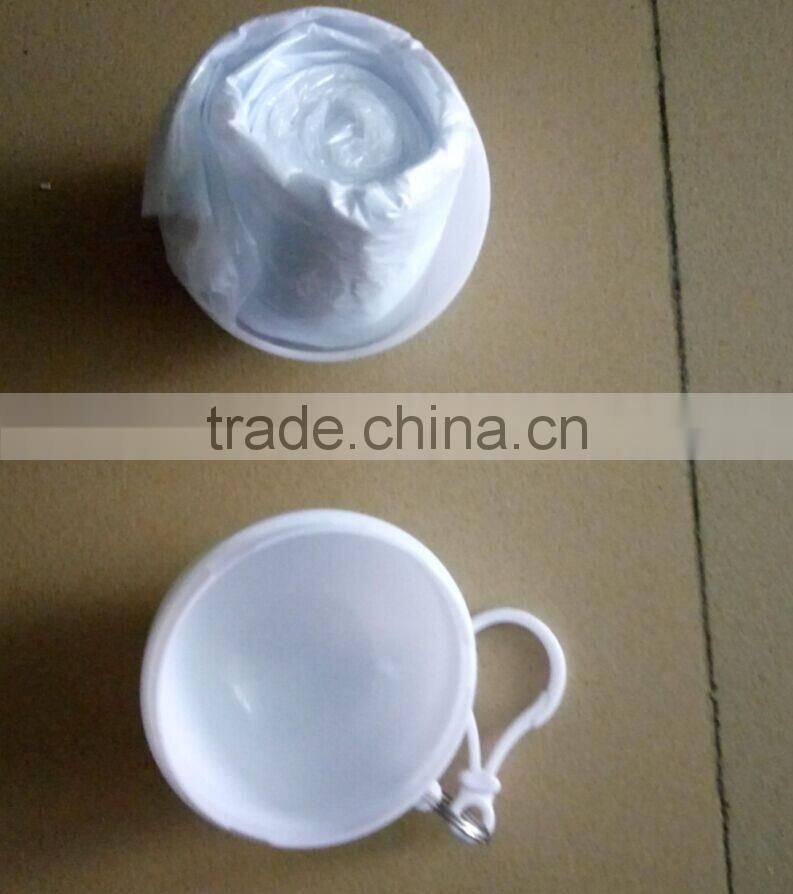 15121502 rain poncho used for one time,Promotional keychain Disposable Rain coat egg,custom logo print disposable raincoat