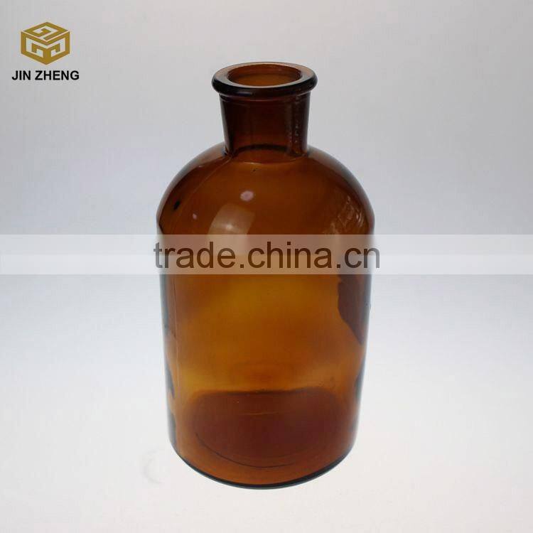 China suppliar narrow mouth 1000ml amber glass reagent bottle