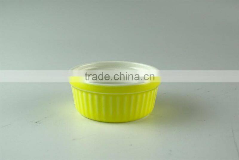 Pure white ceramic porcelain type bakeware type ramekin,ice cream serving bowl