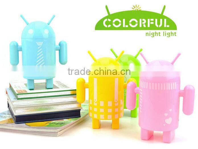 Supply creative fashion Android robot colorful light / small Night light --Pink