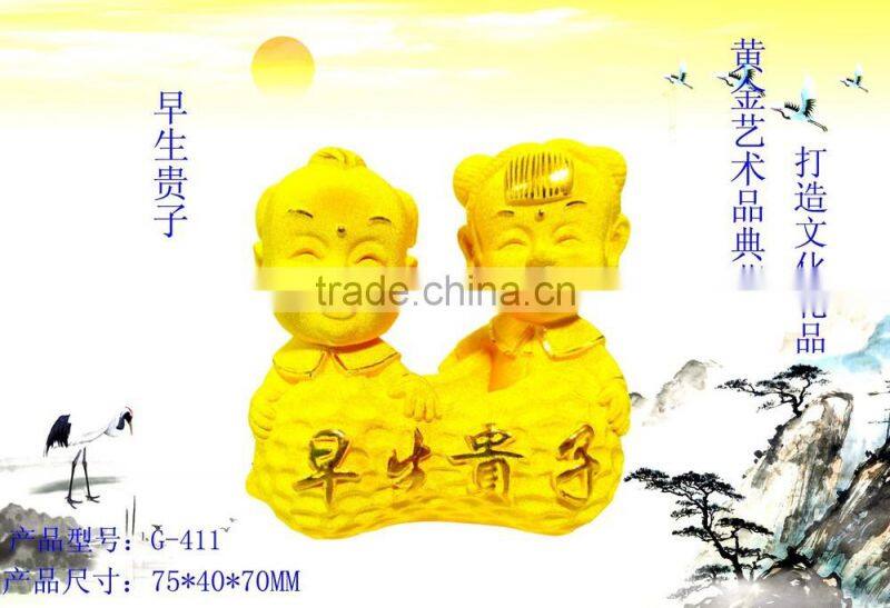 24k gold plated love baby Figurines decoration