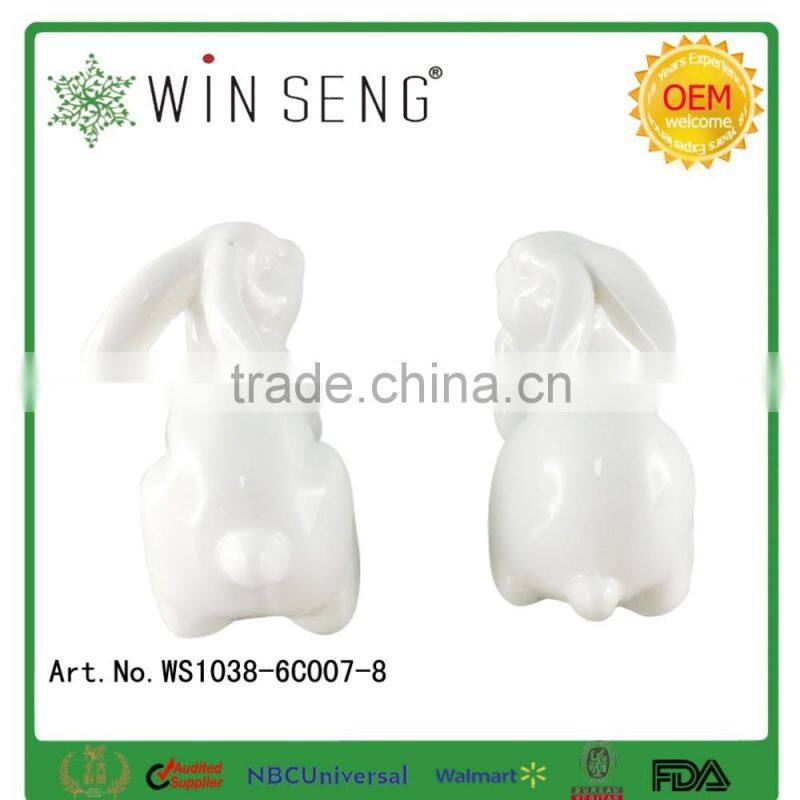 Cute Craft Decorative easter ceramic white rabbits deocrations for Easter