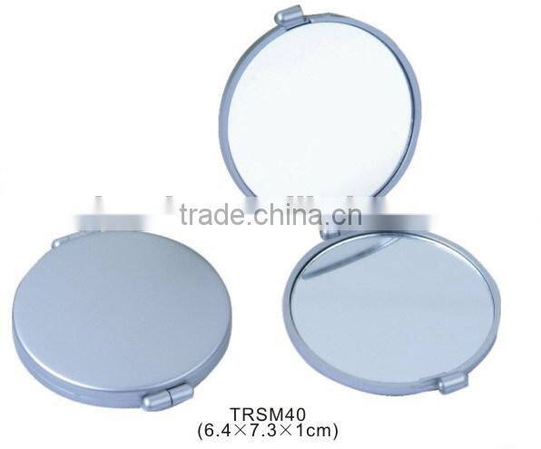 Plastic round shape make up mirror two sided mini pocket mirror