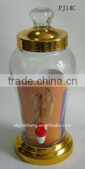 3L glass ginseng bottle with metal rack PJ14C