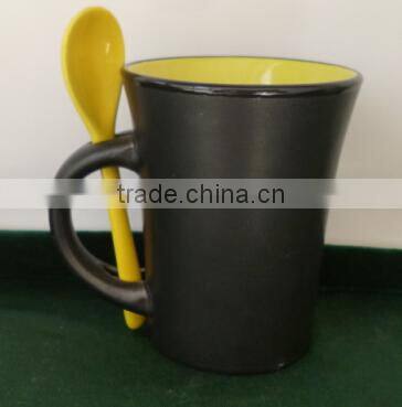 Wholesale 11oz solid color glazed white porcelain coffee cup