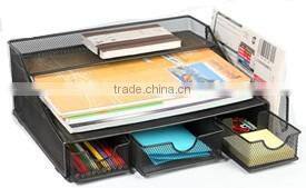 Mutilpurpose Black Metal Mesh Office Paper/Pen/Note Holder Desk Organiser
