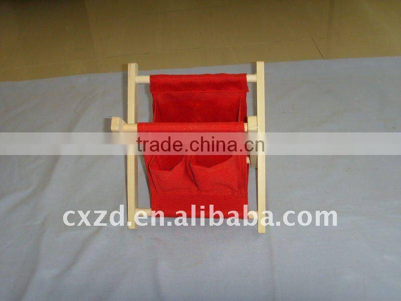 CLOTH RACK/HOLDER FABRIC WITH WOOD MAGAZINE HOLDER