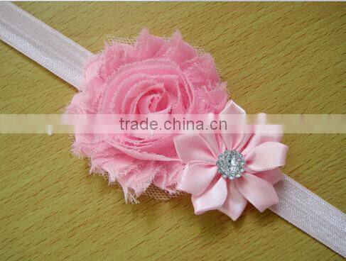 Cute fabric flower hair scrunchies for kids