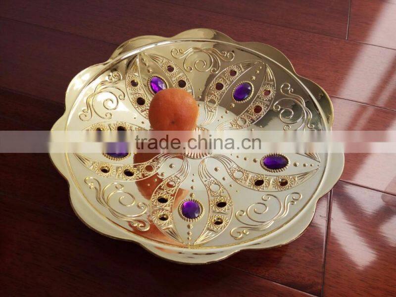 silver plastic charger plate decorative gilded fruit tray