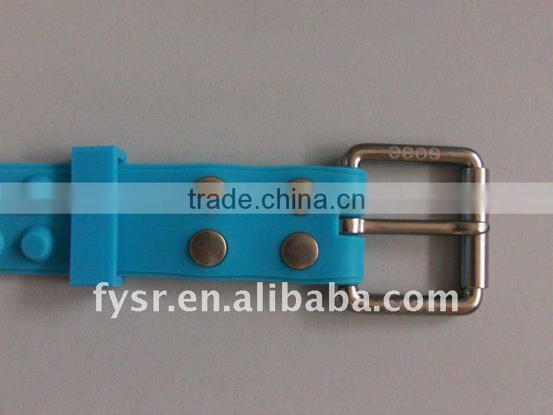 Custom design fashion silicone colorful belt for teens