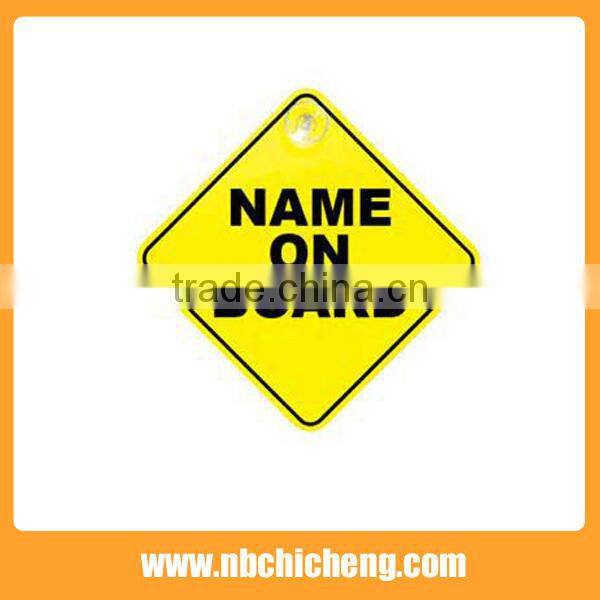 Plastic Safety Warning sign board with Suction Cup