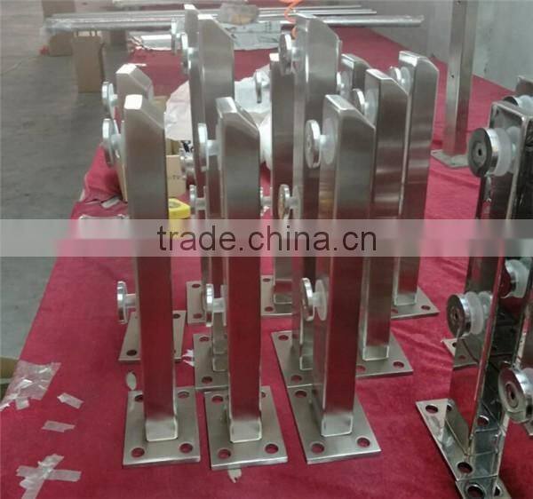 Square Hollow Glass Railing Post In Veranda/Stainless Steel Railing