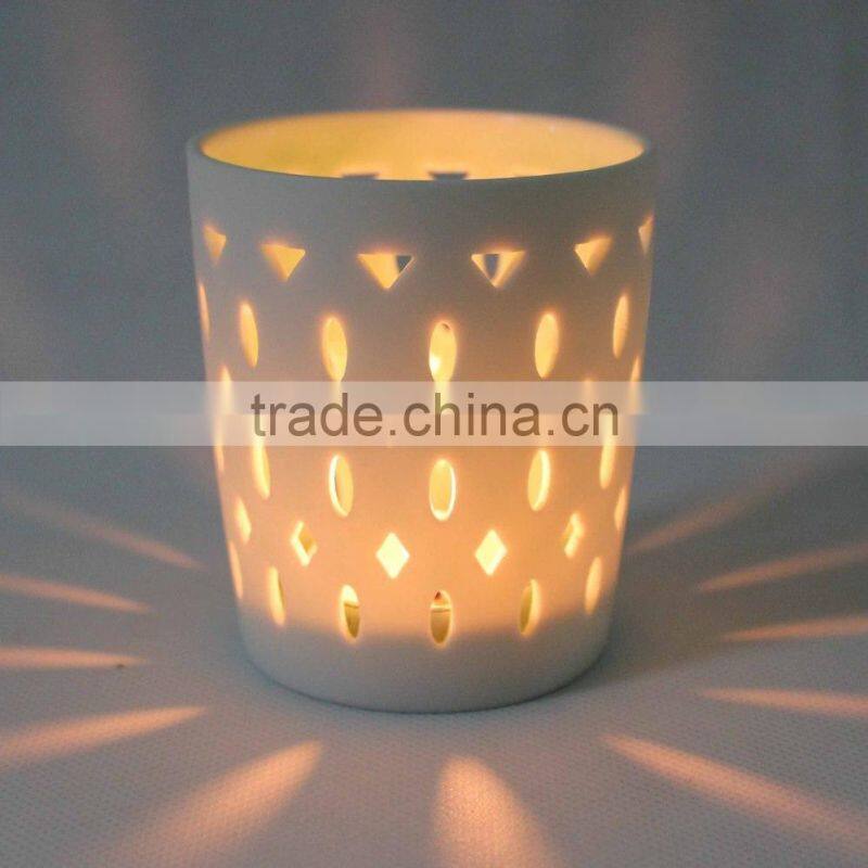 Ceramic Votive White Candle Holder
