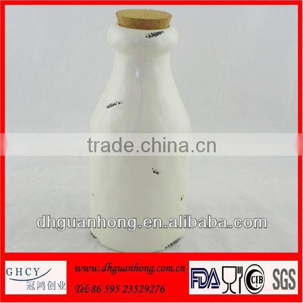 Ceramic Bottle with wooden lid