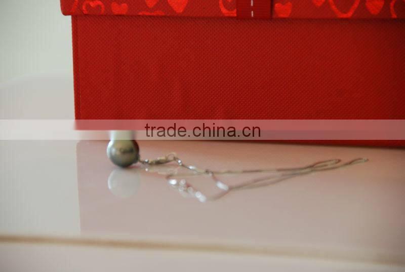 17'' 12-13mm black tahitian big pendant pearl necklace